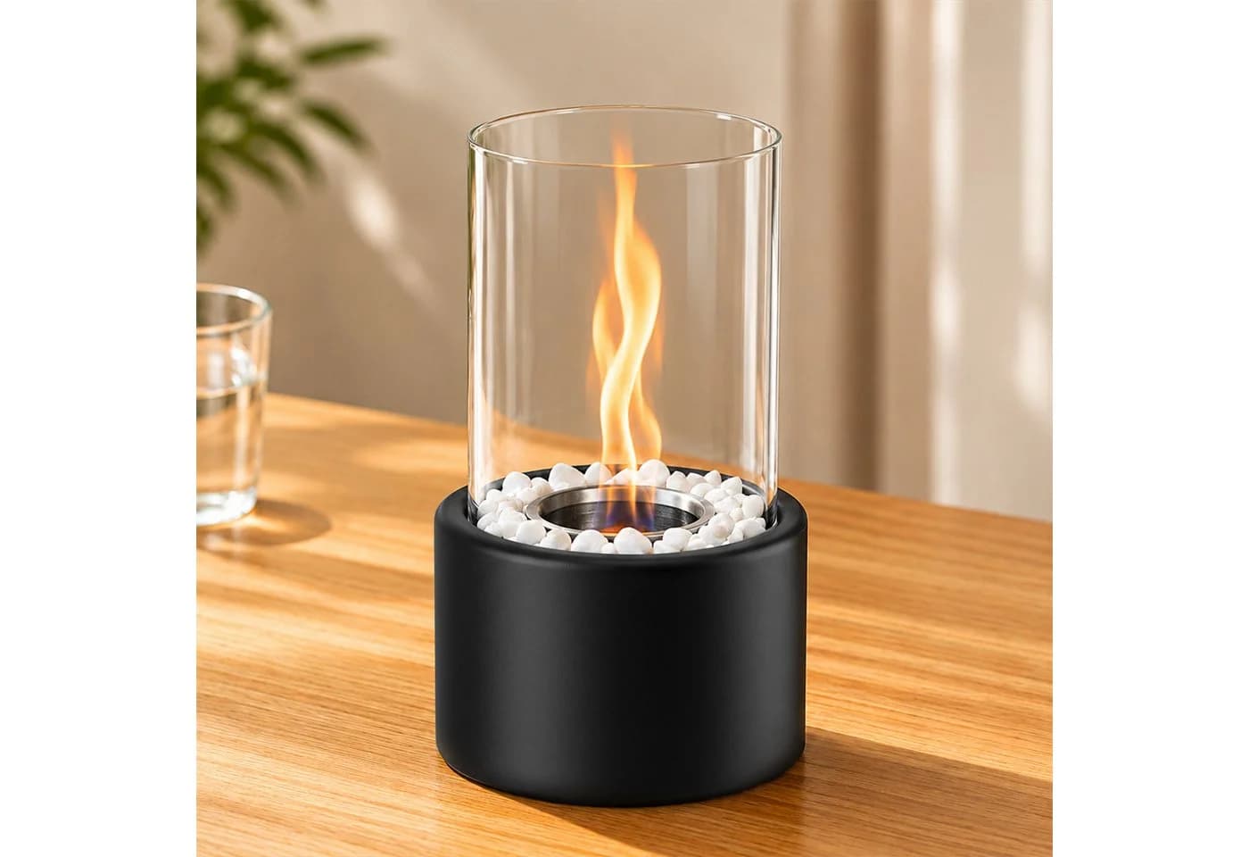 Nettlife Ethanol Tischkamin Schwarz Tragbar Indoor Outdoor