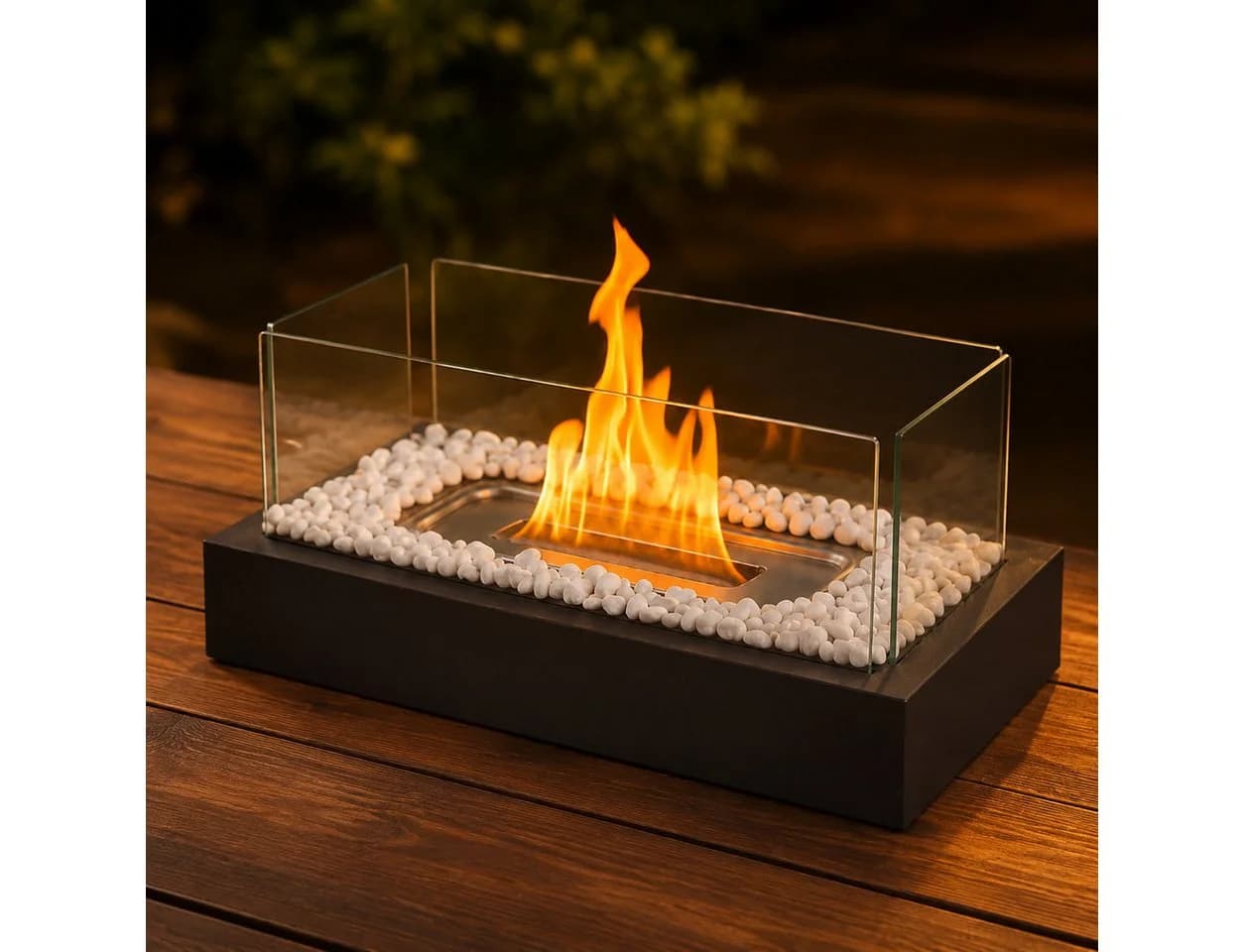 Nettlife Ethanol Tischkamin Schwarz Edelstahl Glas - Bild 2