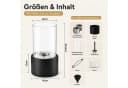 Nettlife Tischfeuerstelle Rund Schwarz Ethanol Tischkamin mit Glas Bild 4