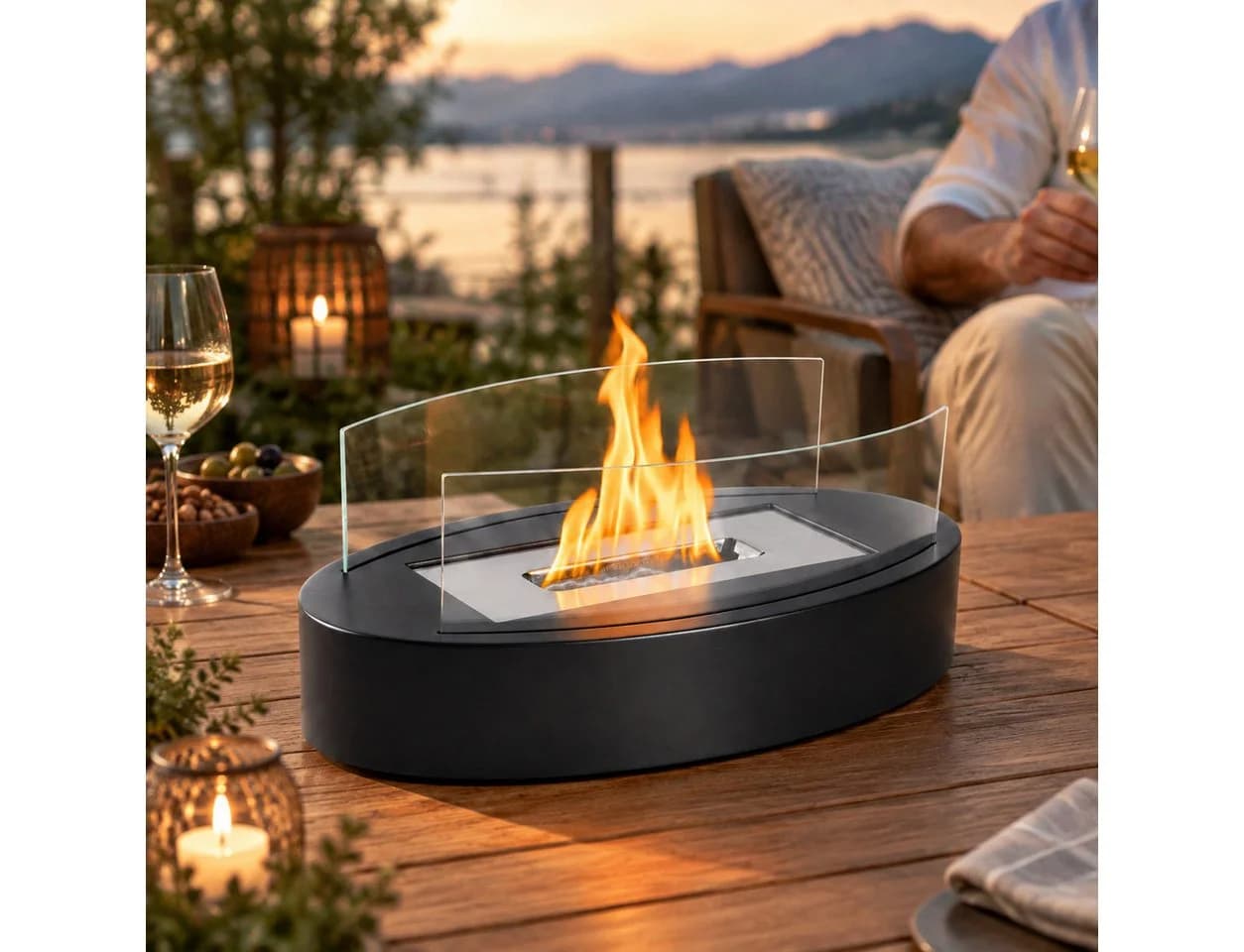 Nettlife Tischfeuer Bioethanol Kamin Schwarz Tragbar - Bild 2