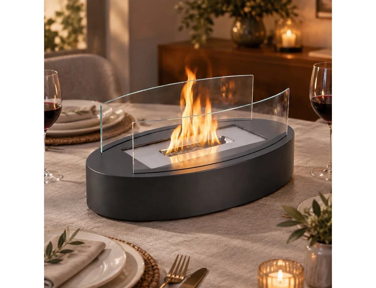 Nettlife Tischfeuer Bioethanol Kamin Schwarz Tragbar - Bild 4