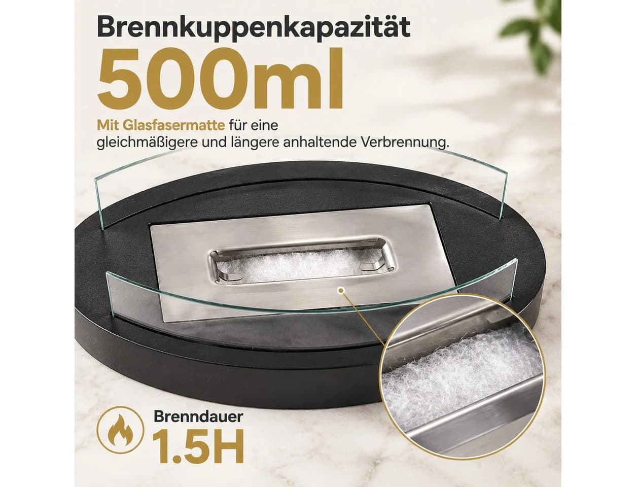 Nettlife Tischfeuer Bioethanol Kamin Schwarz Tragbar - Bild 5