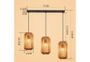 Nettlife Pendelleuchte Rattan Retro 3-flammig Schwarz E27 Bild 3