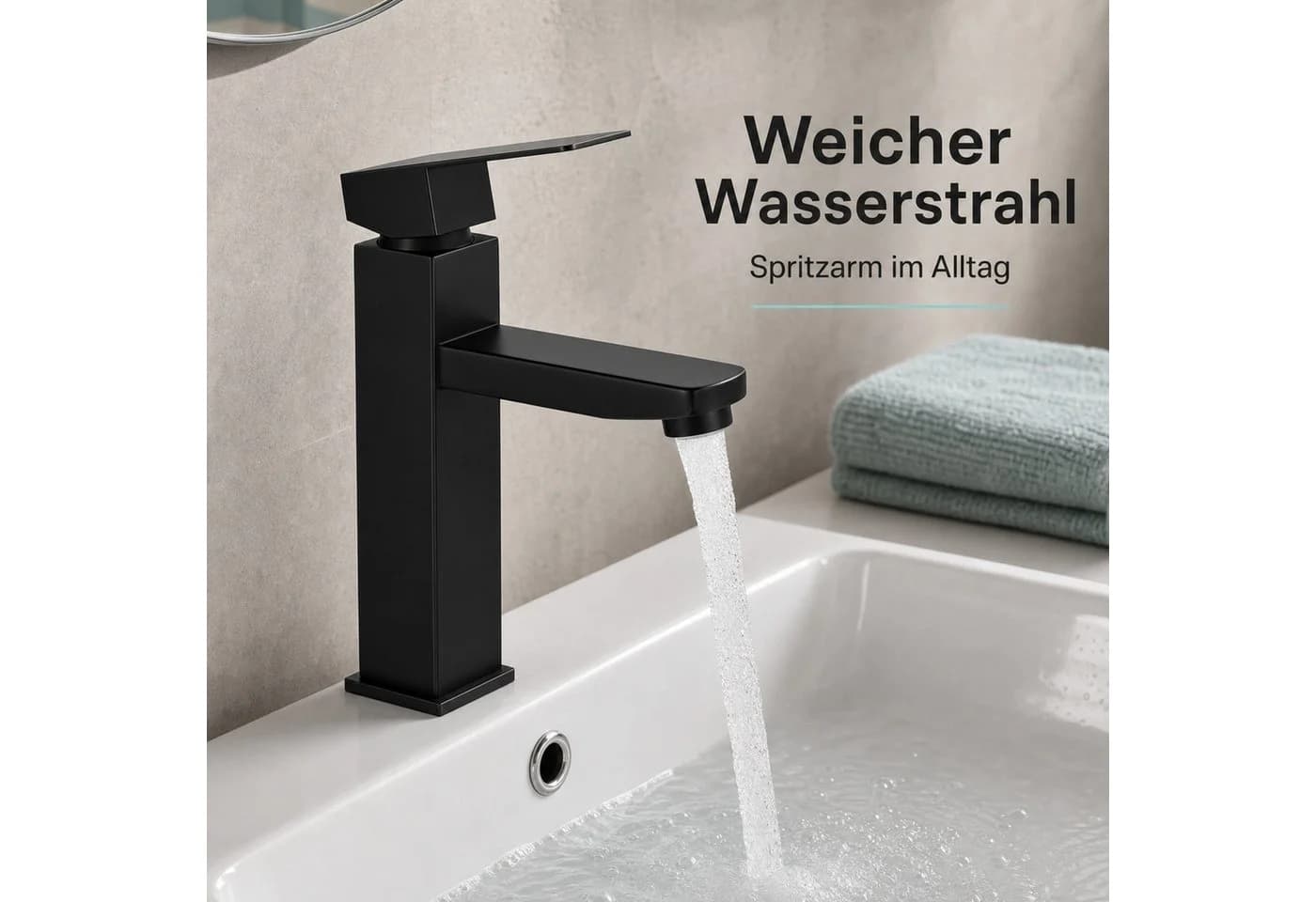Ledklang Waschtischarmatur Schwarz Edelstahl Mischbatterie - Bild 4
