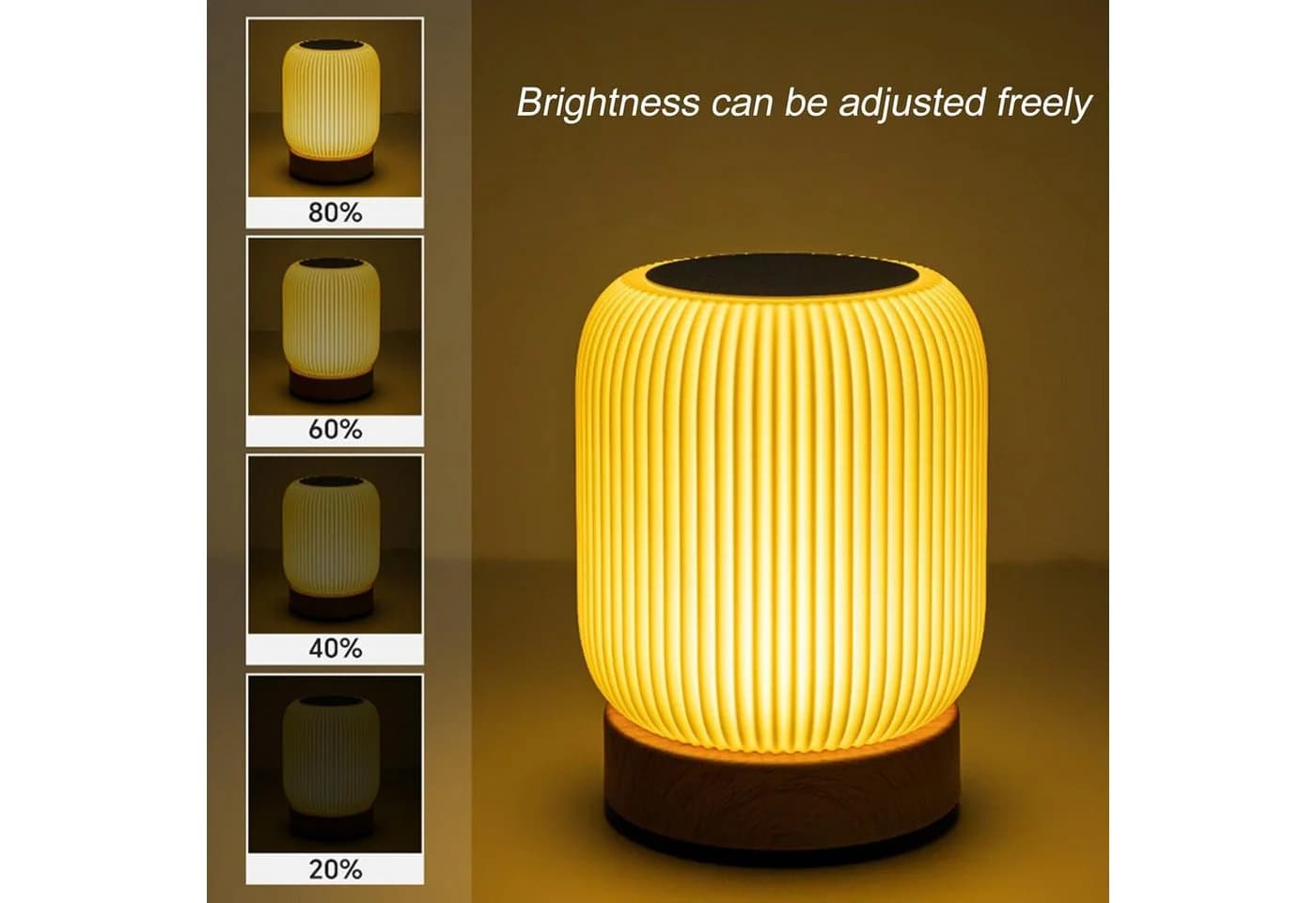 Fyrove LED Nachtlicht Touch-Nachttischlampe Weiß Dimmbar USB - Bild 5