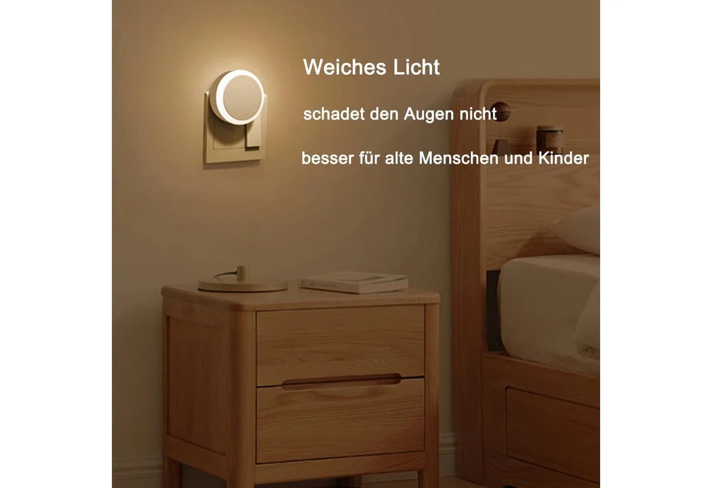 Fyrove Nachttischlampe Dimmbar mit Dämmerungssensor Weiß - Bild 3