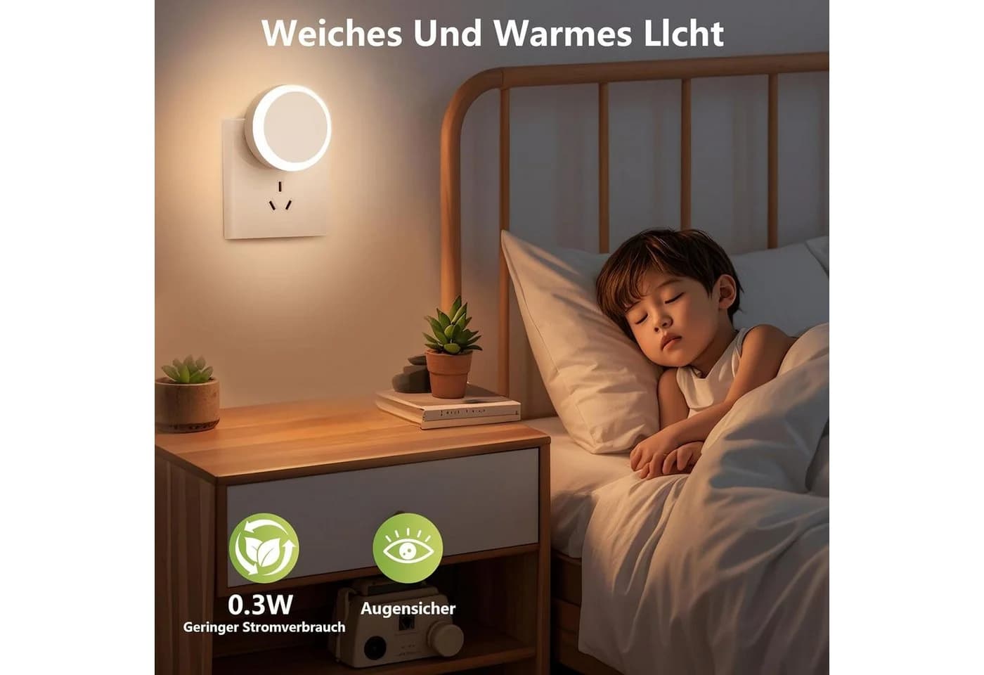 Fyrove Nachttischlampe Dimmbar mit Dämmerungssensor Weiß - Bild 5