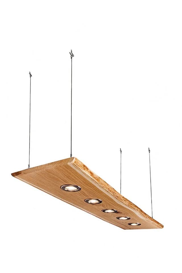 Blockholz-Schmiede Pendelleuchte Eiche ohne Rinde Smart Home LED - Bild 5