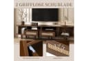 SeedWave Lowboard Oval TV Schrank 2 Schiebetüren Rattanfront Bild 5