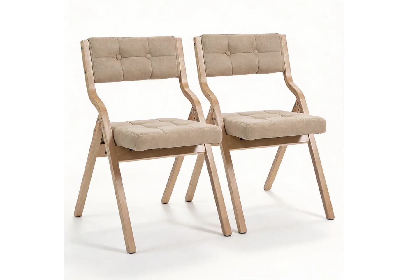 Ergonomischer Klappstuhl aus Holz und Polster - Bild 2
