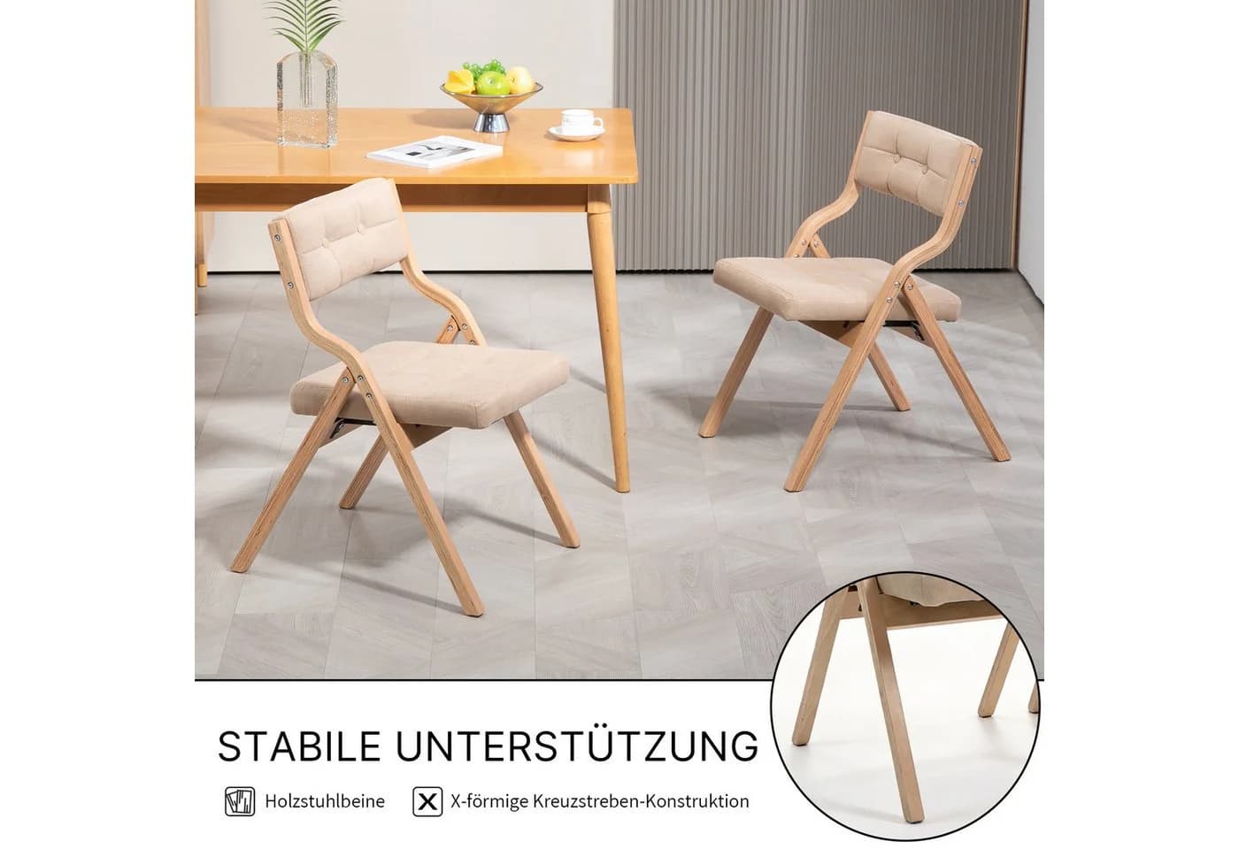 Ergonomischer Klappstuhl aus Holz und Polster - Bild 5