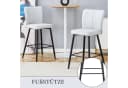 SeedWave Barhocker 2er Set mit PU-Leder, Geschwungener Rückenlehne, Grau/Schwarz Bild 5