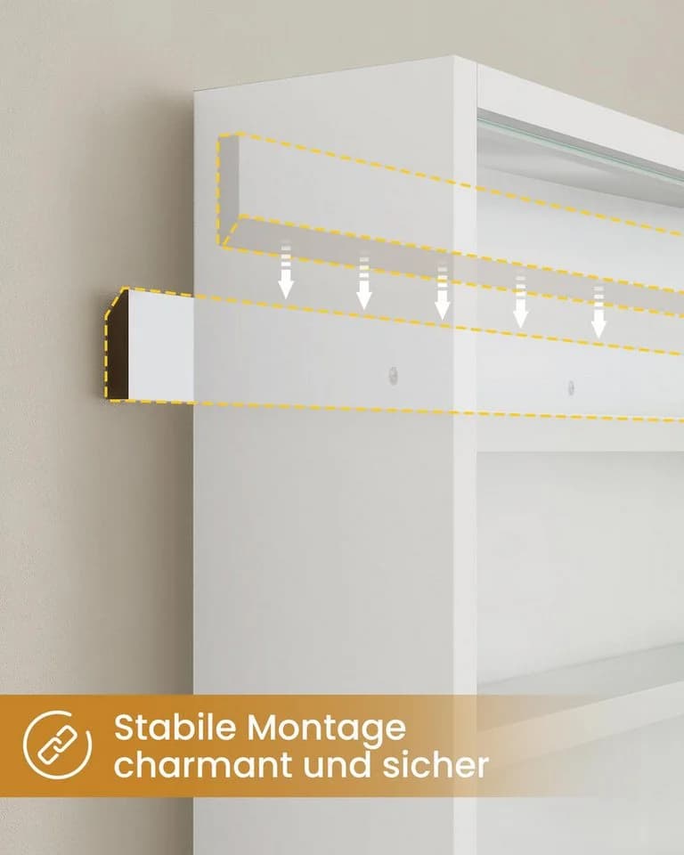 MSMASK Hängevitrine 5-stöckig LED-Beleuchtung Weiß - Bild 5