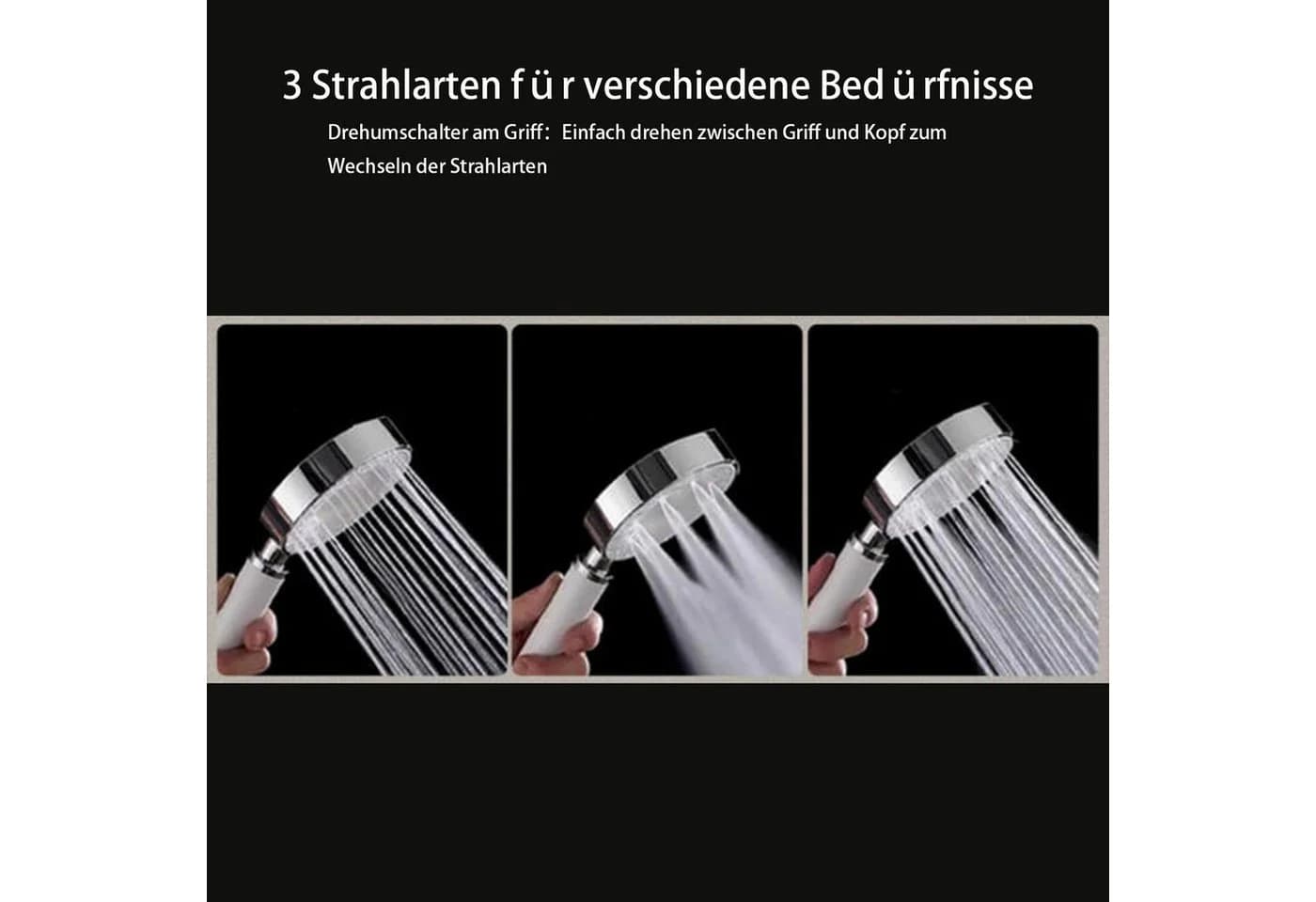 HOMELODY Duschsystem Weiß mit Ablage und 3 Strahlarten - Bild 5