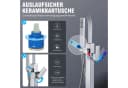 HOMELODY Freistehende Wannenarmatur mit Wasserfall & Handbrause Chrom Bild 3