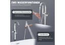 HOMELODY Freistehende Wannenarmatur mit Wasserfall & Handbrause Chrom Bild 4