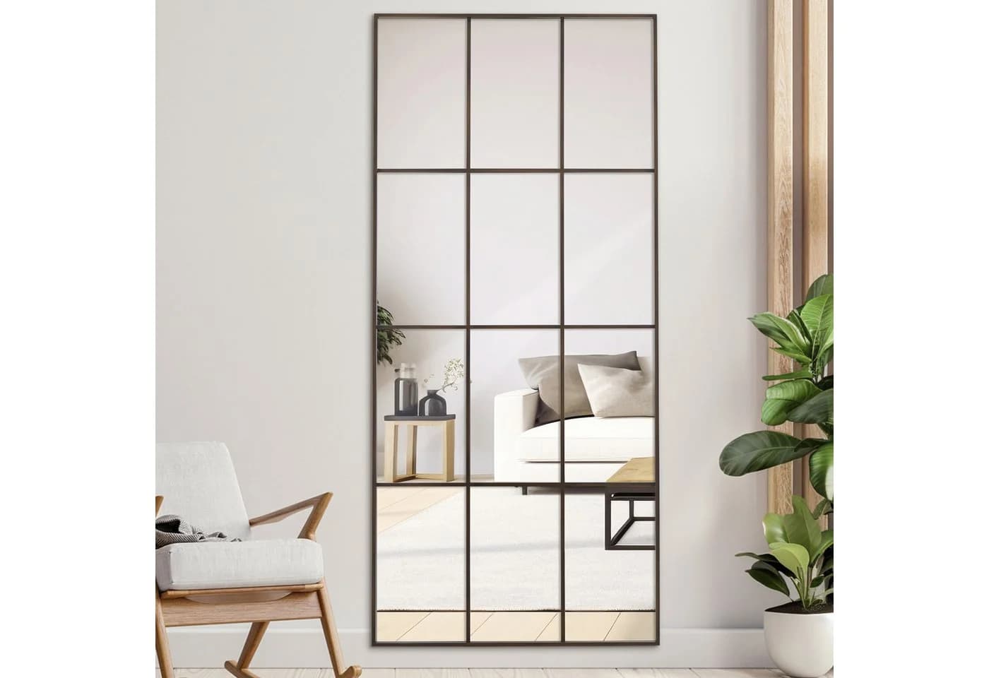 LUNAMIRROR Wandspiegel HD-Spiegel mit schwarzen Metallrahmen und Splitterschutz - Bild 2