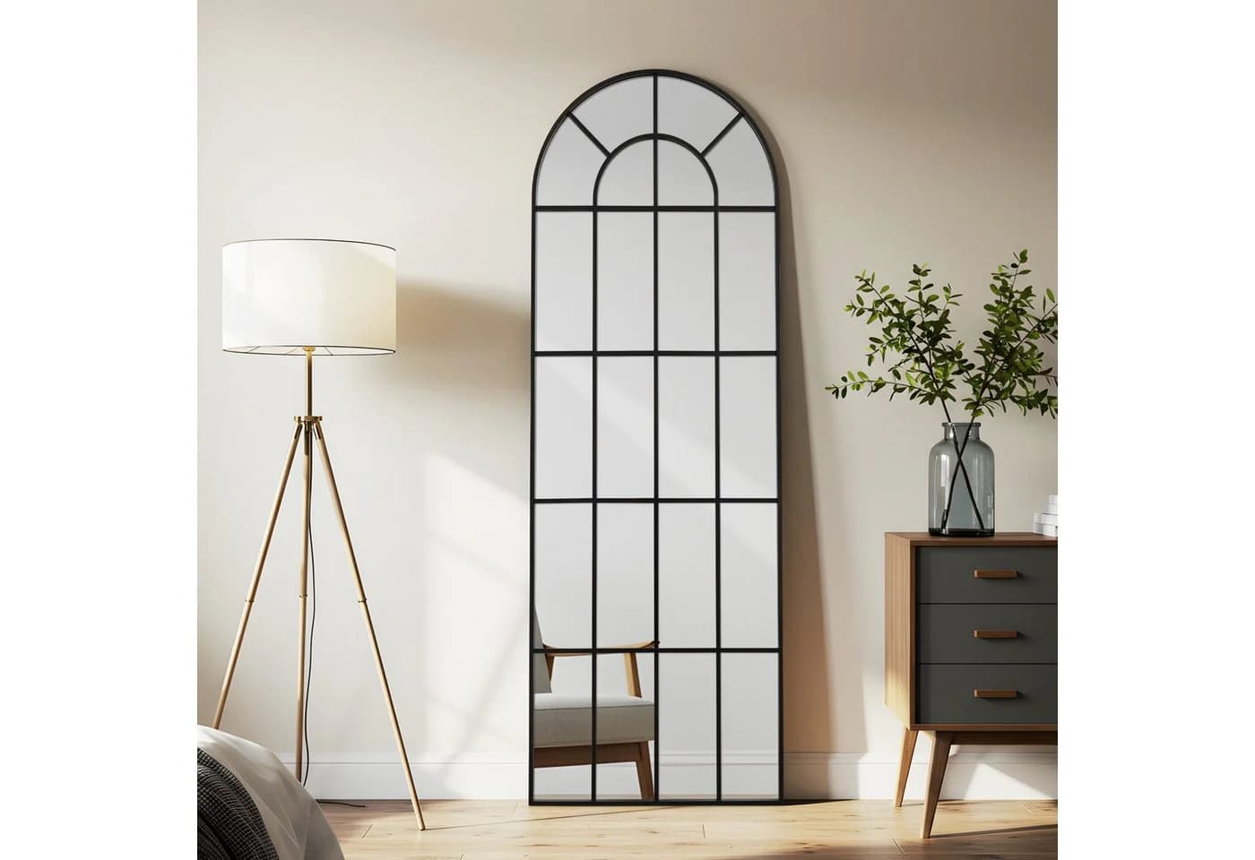 LUNAMIRROR Wandspiegel HD-Spiegel mit schwarzen Metallrahmen und Splitterschutz
