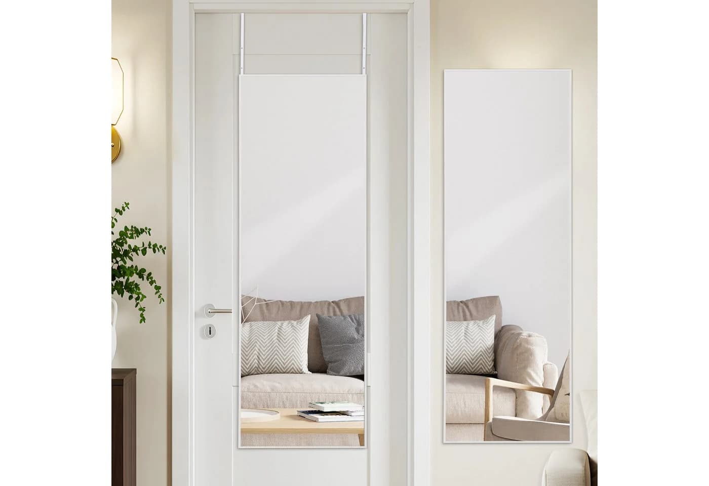 LUNAMIRROR Wandspiegel Aluminiumrahmen HD Glas bruchsicher ohne Bohren