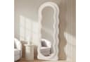 LUNAMIRROR Ganzkörperspiegel Weiß Beige Samtbezug Holzrahmen Bild 2