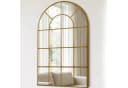 LUNAMIRROR Wandspiegel Bogenform Schwarz Metallrahmen Gitterdesign Bild 3