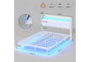 MSMASK Polsterbett Bettrahmen mit LED-Beleuchtung und Ladestation Weiß Bild 1