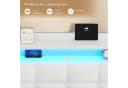 MSMASK Polsterbett Bettrahmen mit LED-Beleuchtung und Ladestation Weiß Bild 3