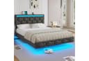 MSMASK Polsterbett mit USB-Ladestation und LED-Beleuchtung Grau Bild 1