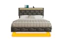 MSMASK Polsterbett mit USB-Ladestation und LED-Beleuchtung Grau Bild 2