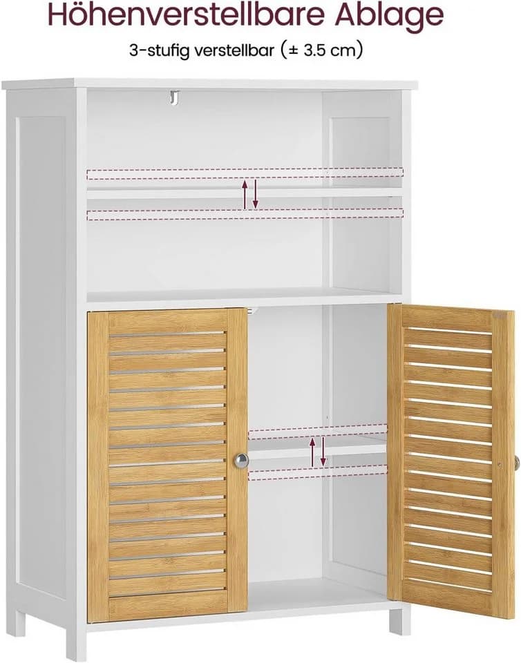 MSMASK Badkommode Badezimmerschrank Weiß 60x30x100 cm - Bild 4