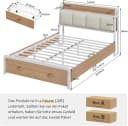 KIMENICH Metallbett Bettgestell mit Ladestation und 2 Schubladen, Jugendbett 140x190cm, Weiß Bild 1