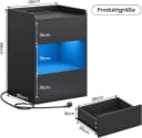 MSMASK Nachttisch LED-Beleuchtung Ladestation 40x35x60cm Schwarz/Weiß Bild 1