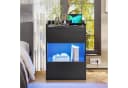 MSMASK Nachttisch LED-Beleuchtung Ladestation 40x35x60cm Schwarz/Weiß Bild 3