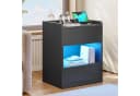 MSMASK Nachttisch LED-Beleuchtung Ladestation 40x35x60cm Schwarz/Weiß Bild 4