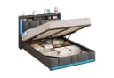 MSMASK Polsterbett 150x215 cm Dunkelgrau mit Stauraum und LED Beleuchtung Bild 2