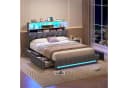 KIMENICH Polsterbett Grau mit LED-Beleuchtung und 4 Schubladen Bild 3