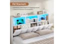 MSMASK Polsterbett Jugendbett 140x200 cm Weiß/Braun mit Ladestation & LED-Beleuchtung Bild 4