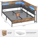 MSMASK Polsterbett Jugendbett LED-Beleuchtung USB-Ladestation 140x200 Bild 1