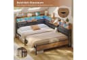 MSMASK Polsterbett Jugendbett LED-Beleuchtung USB-Ladestation 140x200 Bild 5