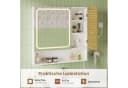 MSMASK Spiegelschrank mit LED-Beleuchtung und Steckdose, Badezimmerschrank mit Bambustür & Verstellbarer Ablage, 80×16×77cm Bild 5