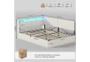 MSMASK Polsterbett mit USB-Steckdosen & LED-Kopfteil, Hydraulischem Stauraum Bild 1