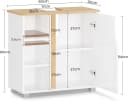 MSMASK Waschbeckenunterschrank Badezimmerschrank 3 Fächer Weiß Bild 1