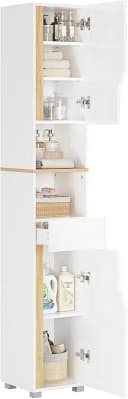 MSMASK Hochschrank Badezimmerschrank Weiß 30 x 30 x 180 cm Bild 3