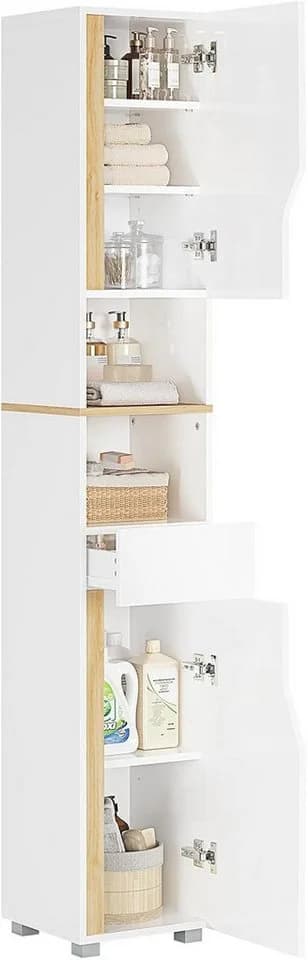 MSMASK Hochschrank Badezimmerschrank Weiß 30 x 30 x 180 cm - Bild 3