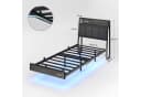 KIMENICH Polsterbett Grau USB-Ladefunktion LED-Beleuchtung 90x200cm Bild 1
