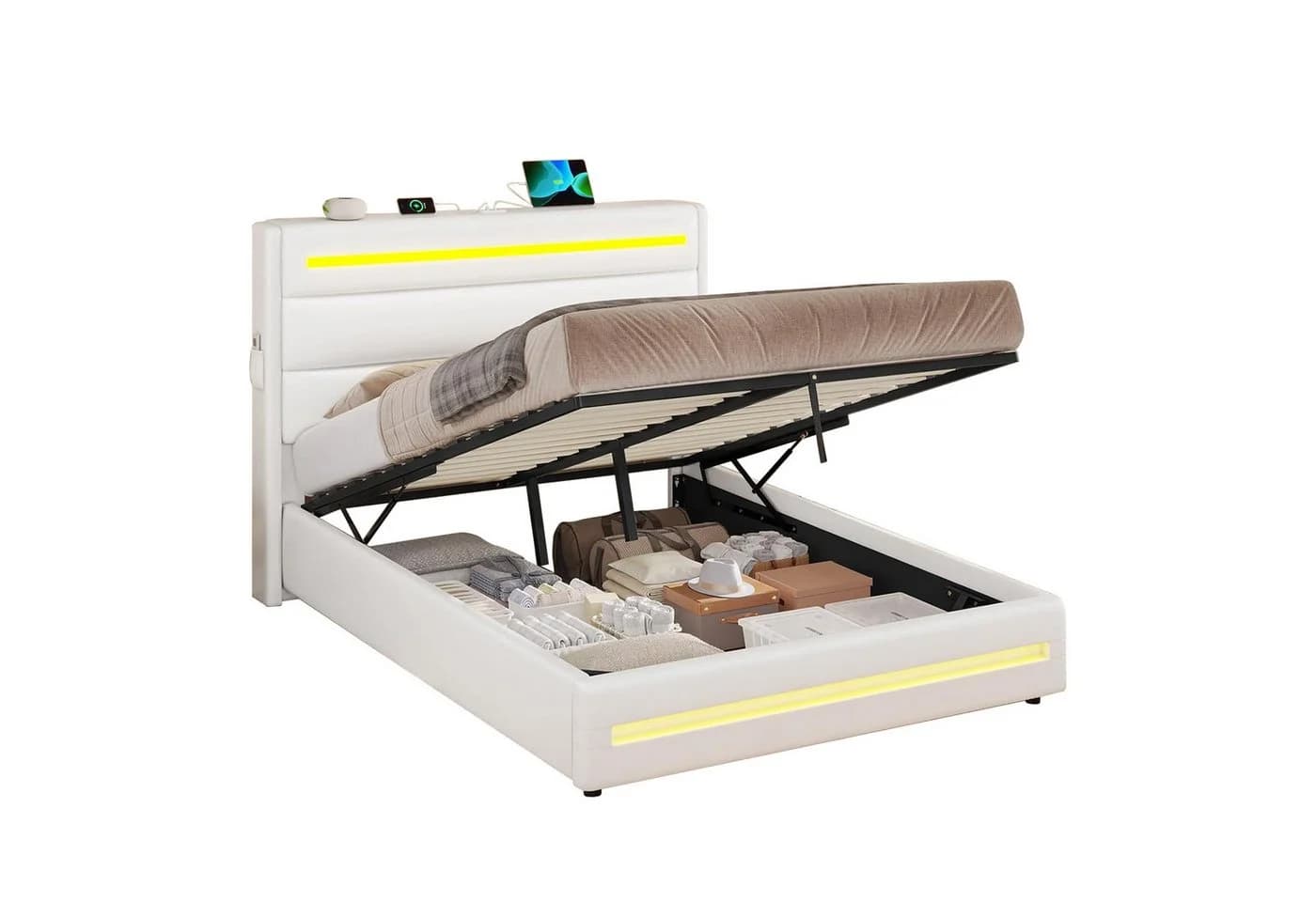 KIMENICH Polsterbett Doppelbett Hydraulisches Bett mit Stauraum und Lattenrost - Bild 2