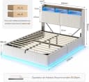 MSMASK Polsterbett Beige mit LED Licht und Stauraum Bild 1
