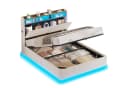 MSMASK Polsterbett Beige mit LED Licht und Stauraum Bild 2