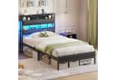 MSMASK Metallbett mit LED Beleuchtung & Ladestation, Kinderbett Jugendbett 90x200cm Bild 2