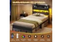 MSMASK Metallbett mit LED Beleuchtung & Ladestation, Kinderbett Jugendbett 90x200cm Bild 4